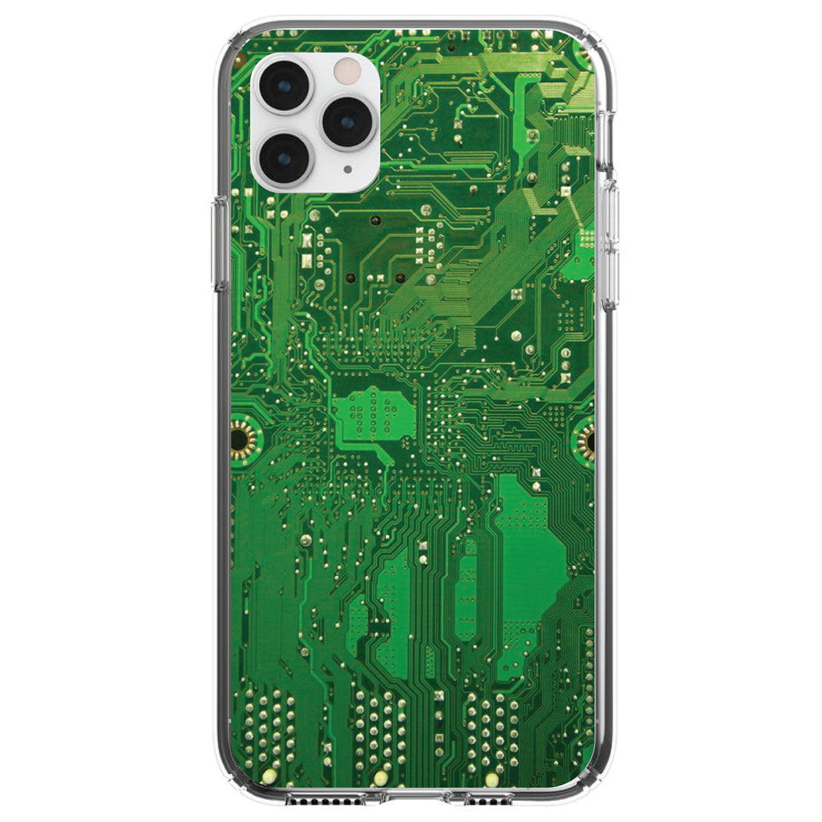 Green Circuit Board Image Clear Shockproof iPhone Case