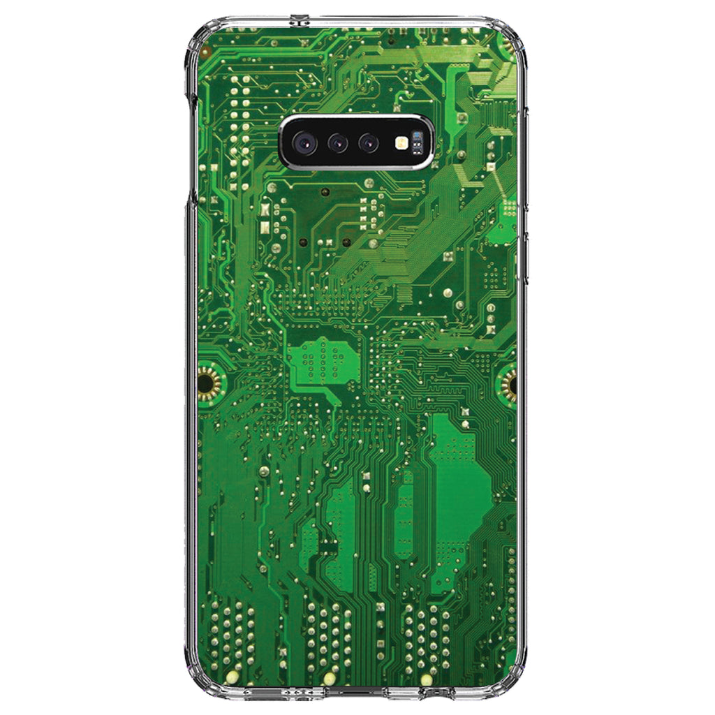 Green Circuit Board Image Clear Shockproof iPhone Case, view 18