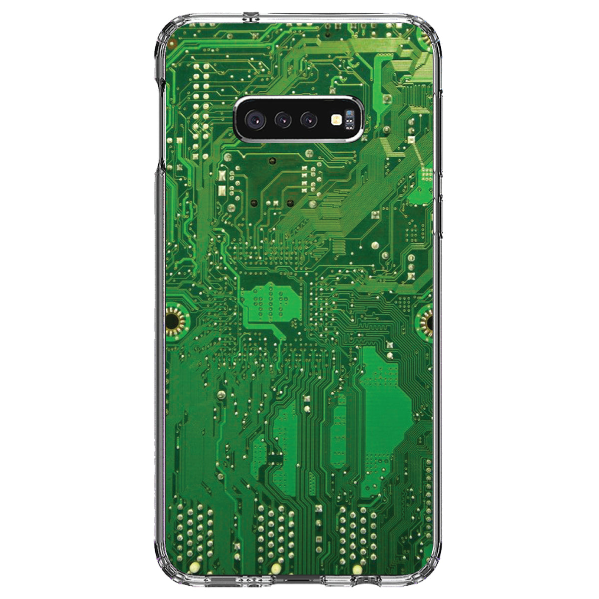 Green Circuit Board Image Clear Shockproof iPhone Case, view 18