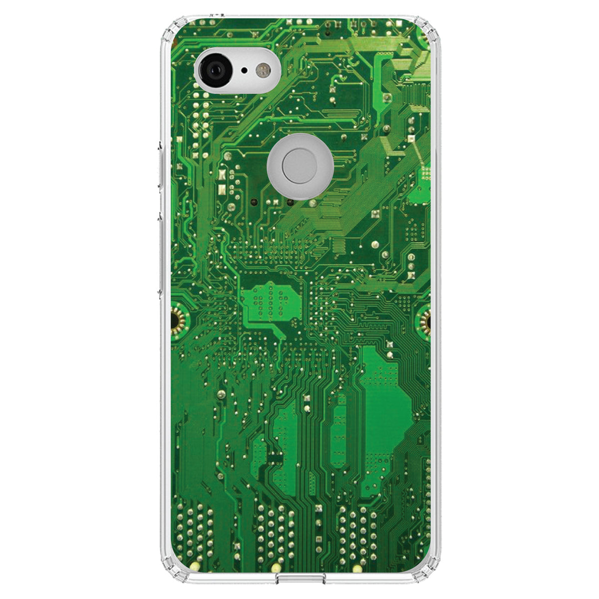Green Circuit Board Image Clear Shockproof iPhone Case, view 21