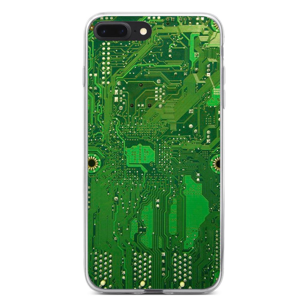 Green Circuit Board Image Clear Shockproof iPhone Case, view 6