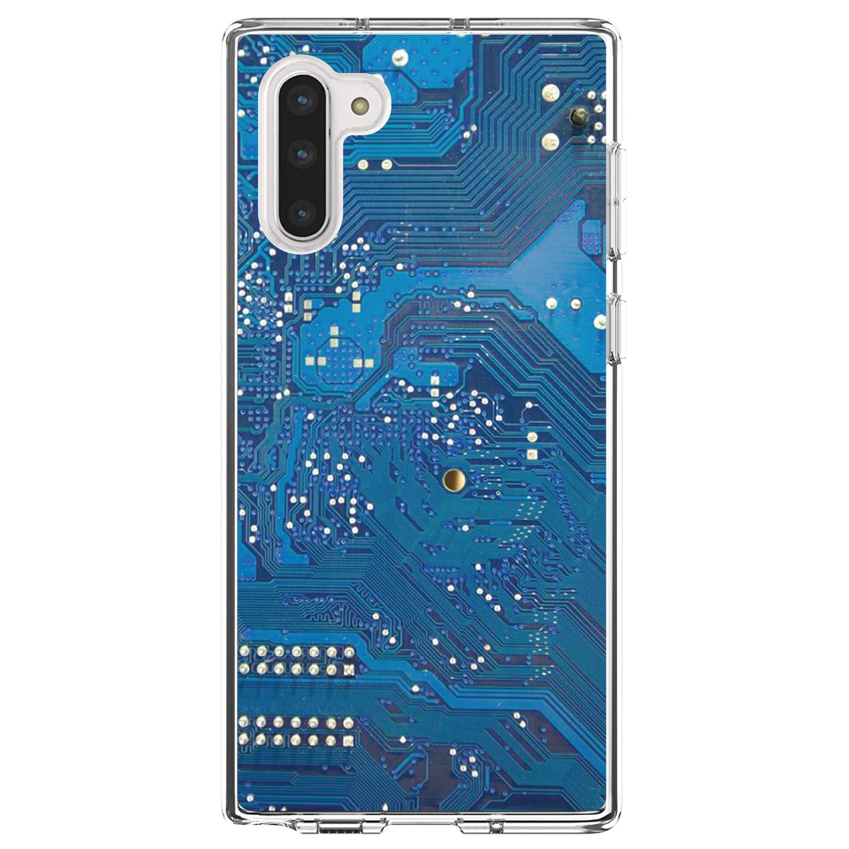 Blue Circuit Board Image Clear Shockproof iPhone Case, view 9