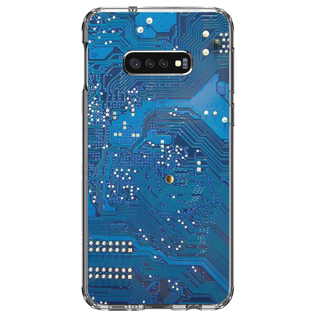 Blue Circuit Board Image Clear Shockproof iPhone Case, view 18