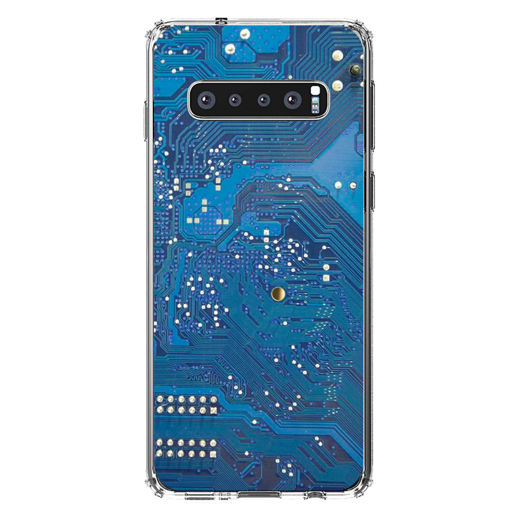 Blue Circuit Board Image Clear Shockproof iPhone Case, view 16