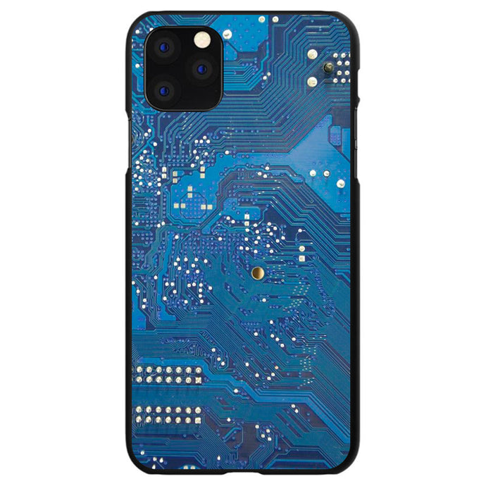 DistinctInk® Hard Plastic Snap-On Case for Apple iPhone or Samsung Galaxy - Blue Circuit Board