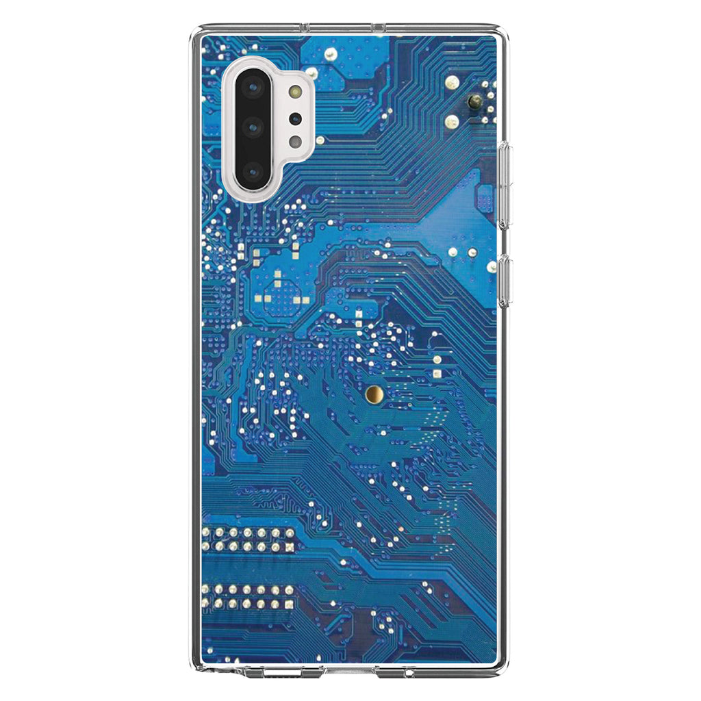 Blue Circuit Board Image Clear Shockproof iPhone Case, view 10