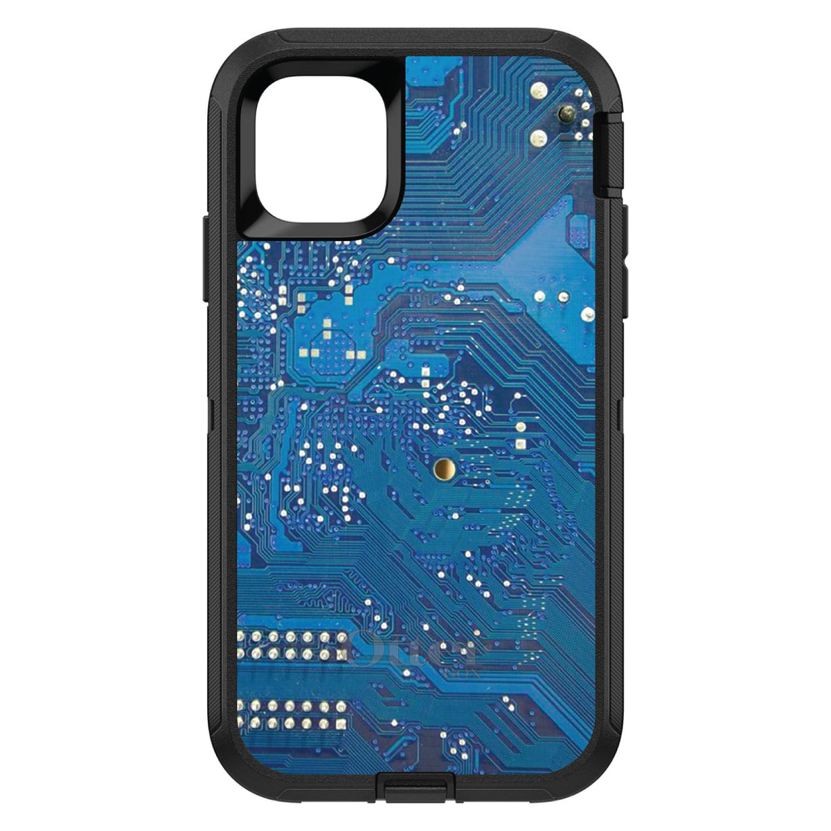 Blue Circuit Board OtterBox Defender Case for iPhone & Galaxy, view 2
