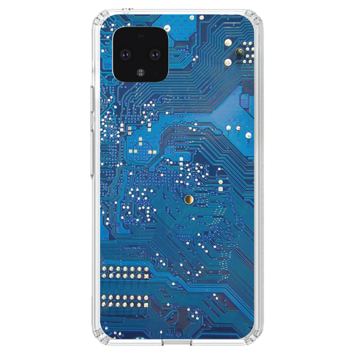 Blue Circuit Board Image Clear Shockproof iPhone Case, view 24