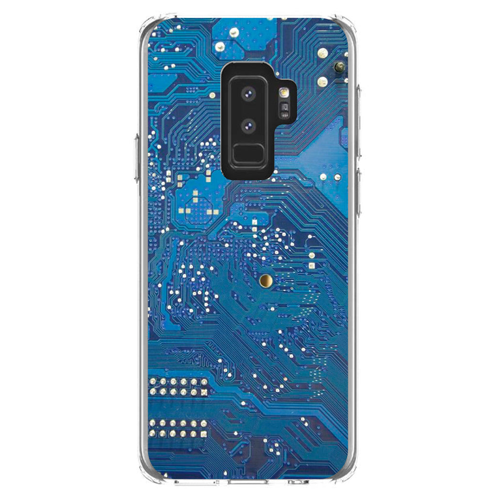 Blue Circuit Board Image Clear Shockproof iPhone Case, view 20