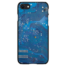 DistinctInk® Hard Plastic Snap-On Case for Apple iPhone or Samsung Galaxy - Blue Circuit Board