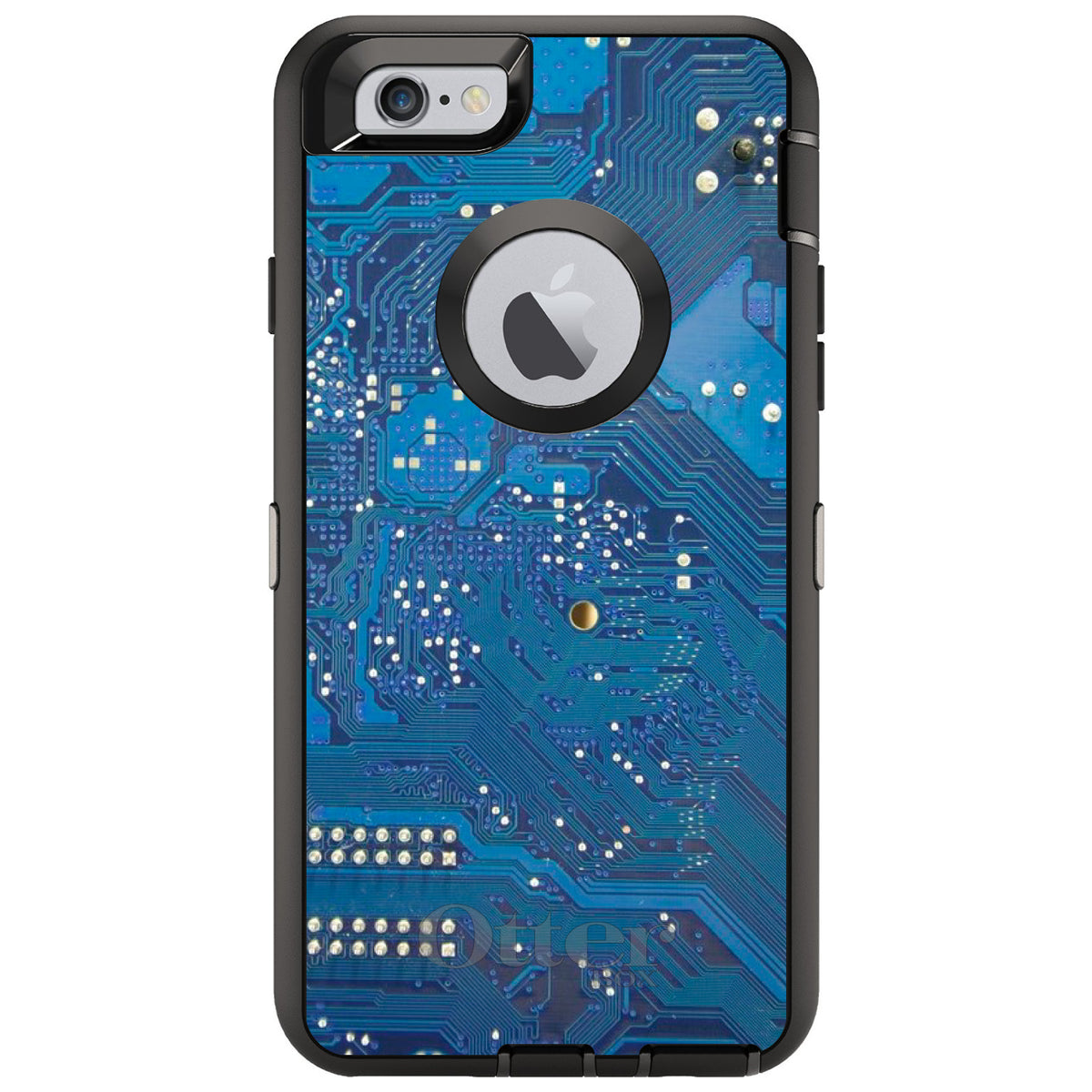 Blue Circuit Board OtterBox Defender Case for iPhone & Galaxy, view 4