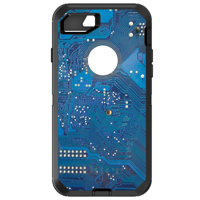 DistinctInk™ OtterBox Defender Series Case for Apple iPhone / Samsung Galaxy / Google Pixel - Blue Circuit Board