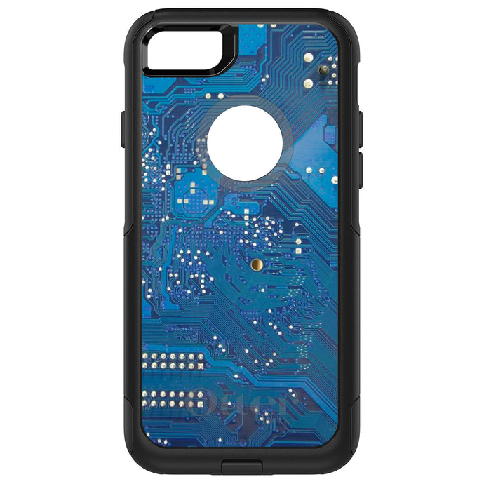 DistinctInk OtterBox Commuter Series Case for Apple iPhone or Samsung Galaxy - Blue Circuit Board