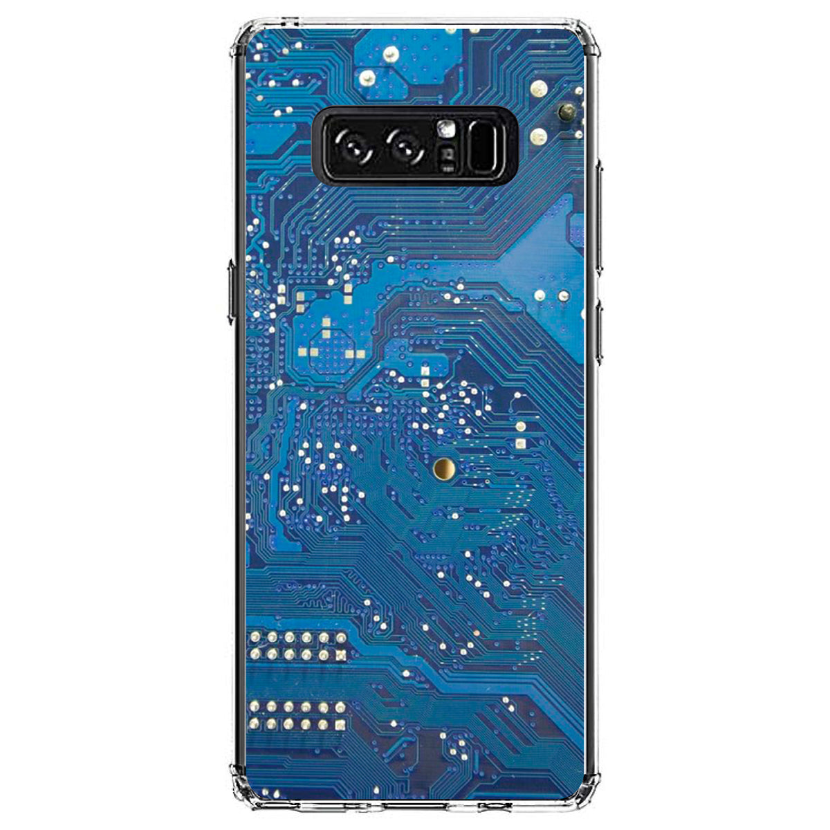 Blue Circuit Board Image Clear Shockproof iPhone Case, view 12