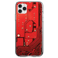 Red Circuit Board Image Clear Shockproof iPhone Case