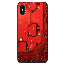 DistinctInk® Hard Plastic Snap-On Case for Apple iPhone or Samsung Galaxy - Red Circuit Board