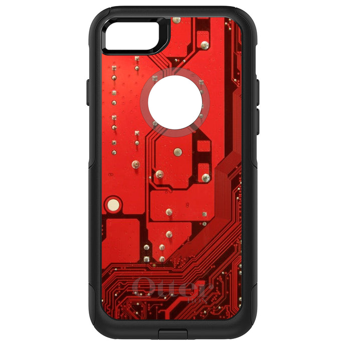DistinctInk OtterBox Commuter Series Case for Apple iPhone or Samsung Galaxy - Red Circuit Board