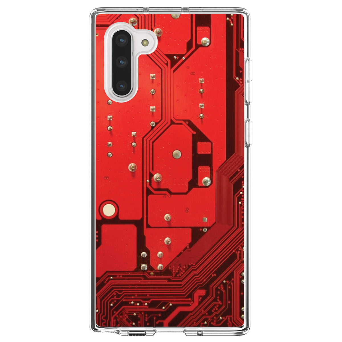 Red Circuit Board Image Clear Shockproof iPhone Case, view 9