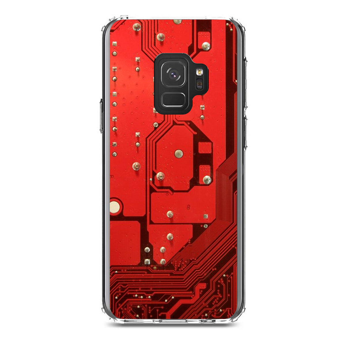 Red Circuit Board Image Clear Shockproof iPhone Case, view 19