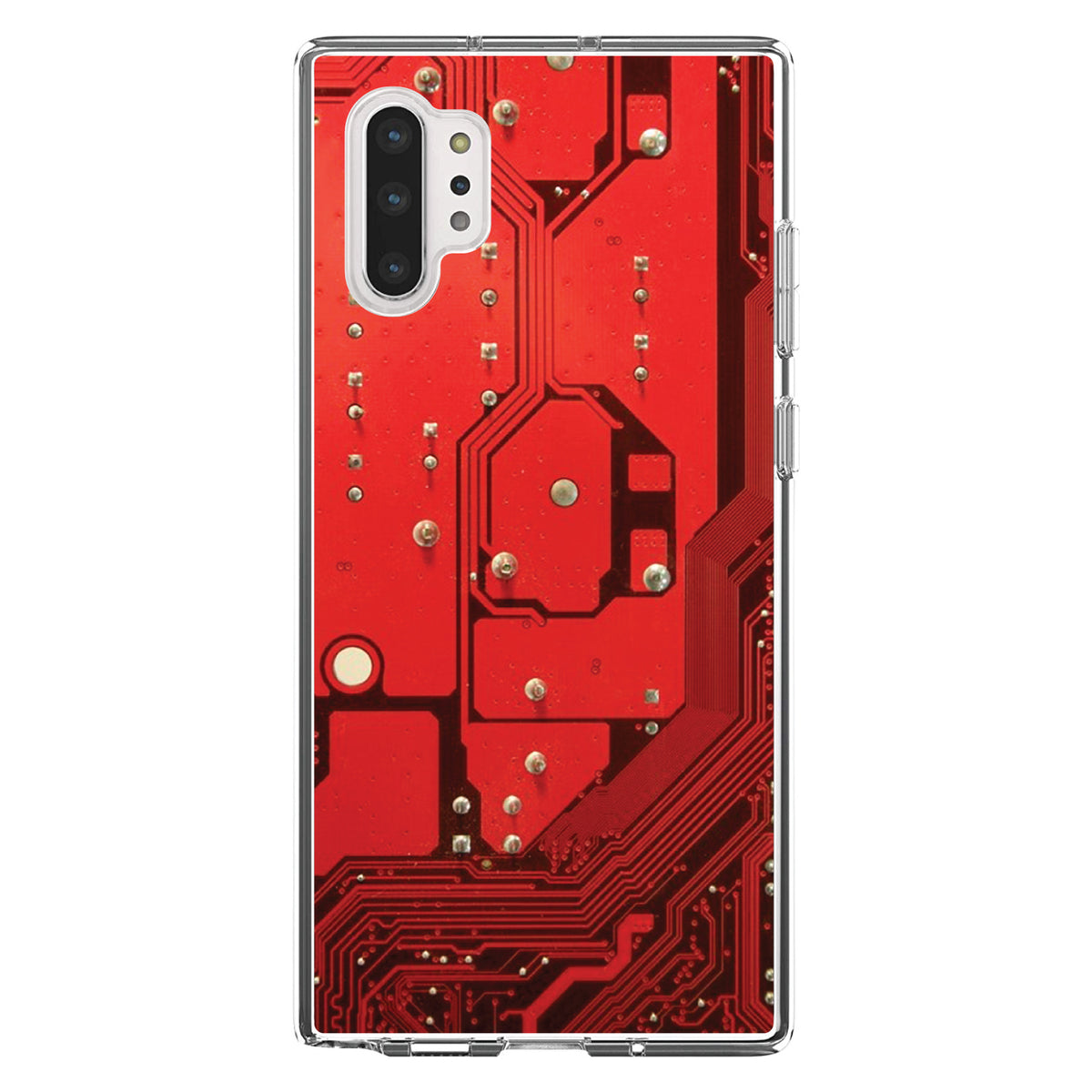 Red Circuit Board Image Clear Shockproof iPhone Case, view 10