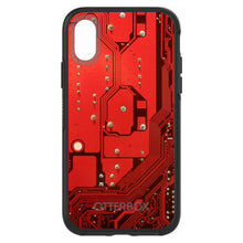 DistinctInk™ OtterBox Symmetry Series Case for Apple iPhone / Samsung Galaxy / Google Pixel - Red Circuit Board