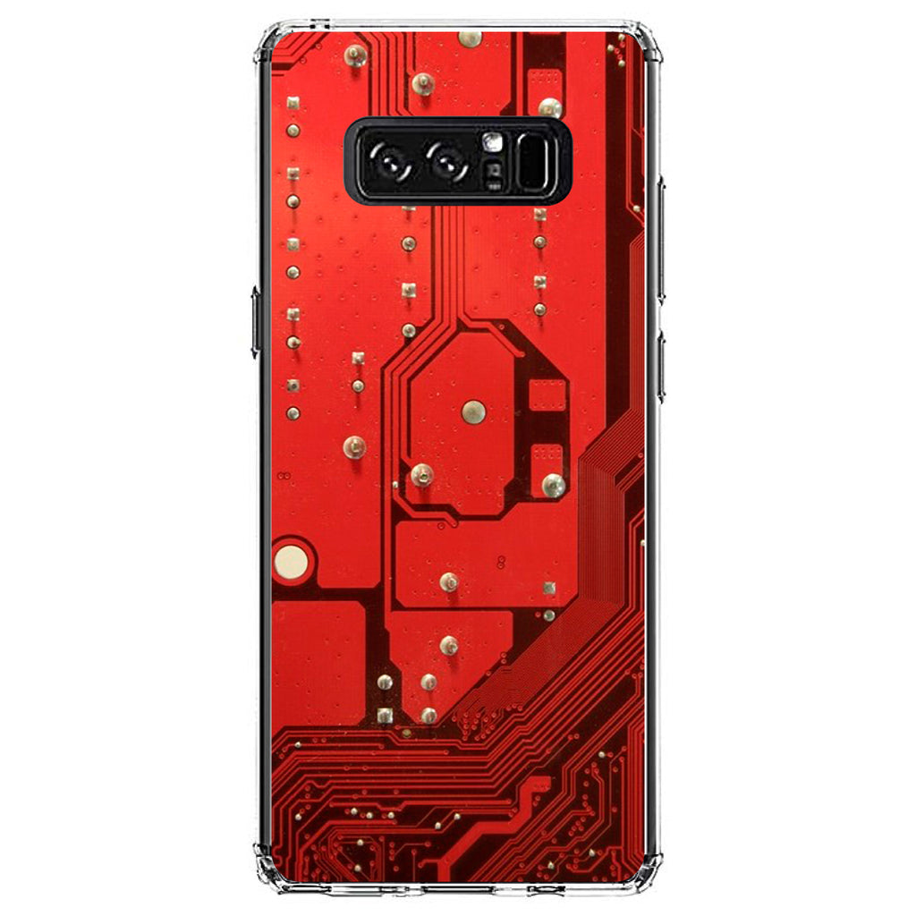 Red Circuit Board Image Clear Shockproof iPhone Case, view 12