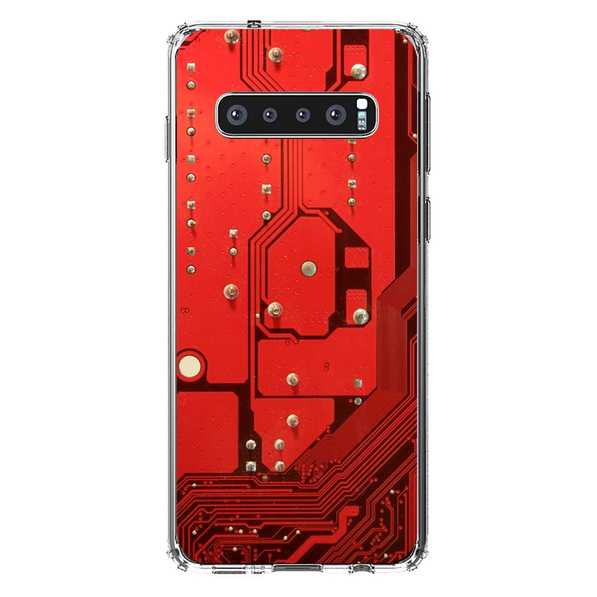 Red Circuit Board Image Clear Shockproof iPhone Case, view 16