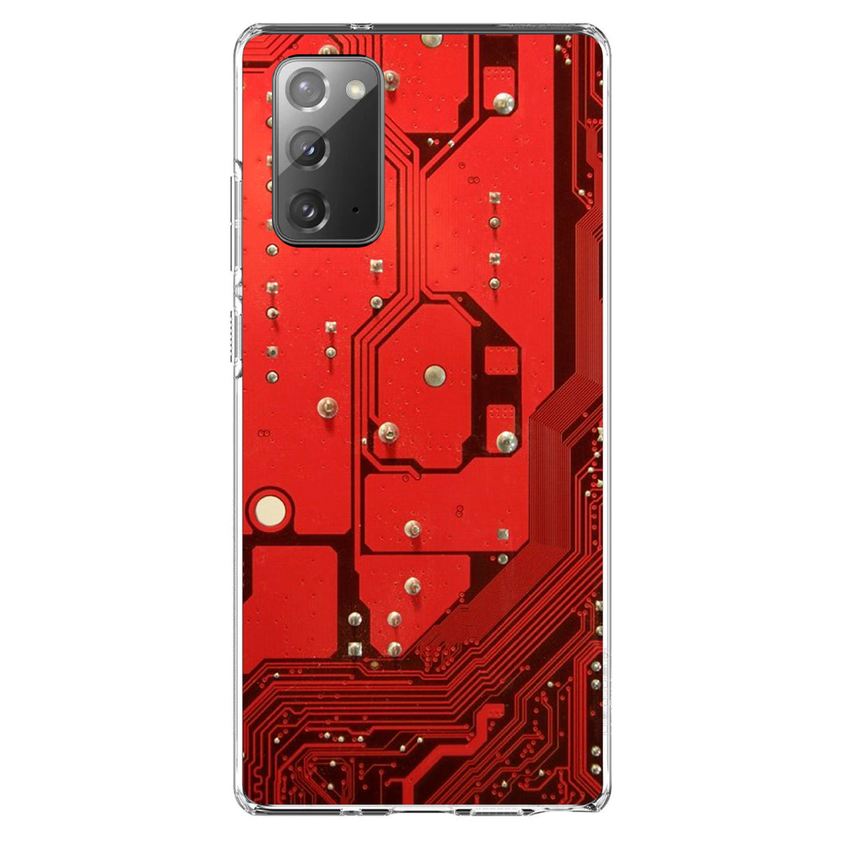 Red Circuit Board Image Clear Shockproof iPhone Case, view 8