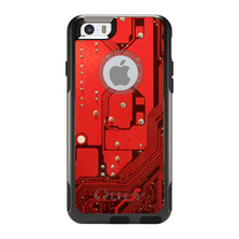 DistinctInk™ OtterBox Commuter Series Case for Apple iPhone or Samsung Galaxy - Red Circuit Board