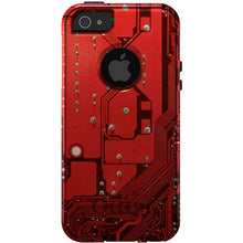 DistinctInk™ OtterBox Commuter Series Case for Apple iPhone or Samsung Galaxy - Red Circuit Board