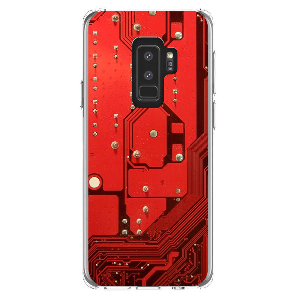 Red Circuit Board Image Clear Shockproof iPhone Case, view 20
