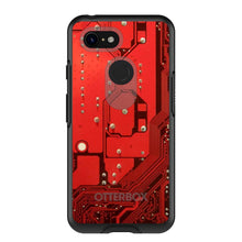 DistinctInk™ OtterBox Symmetry Series Case for Apple iPhone / Samsung Galaxy / Google Pixel - Red Circuit Board