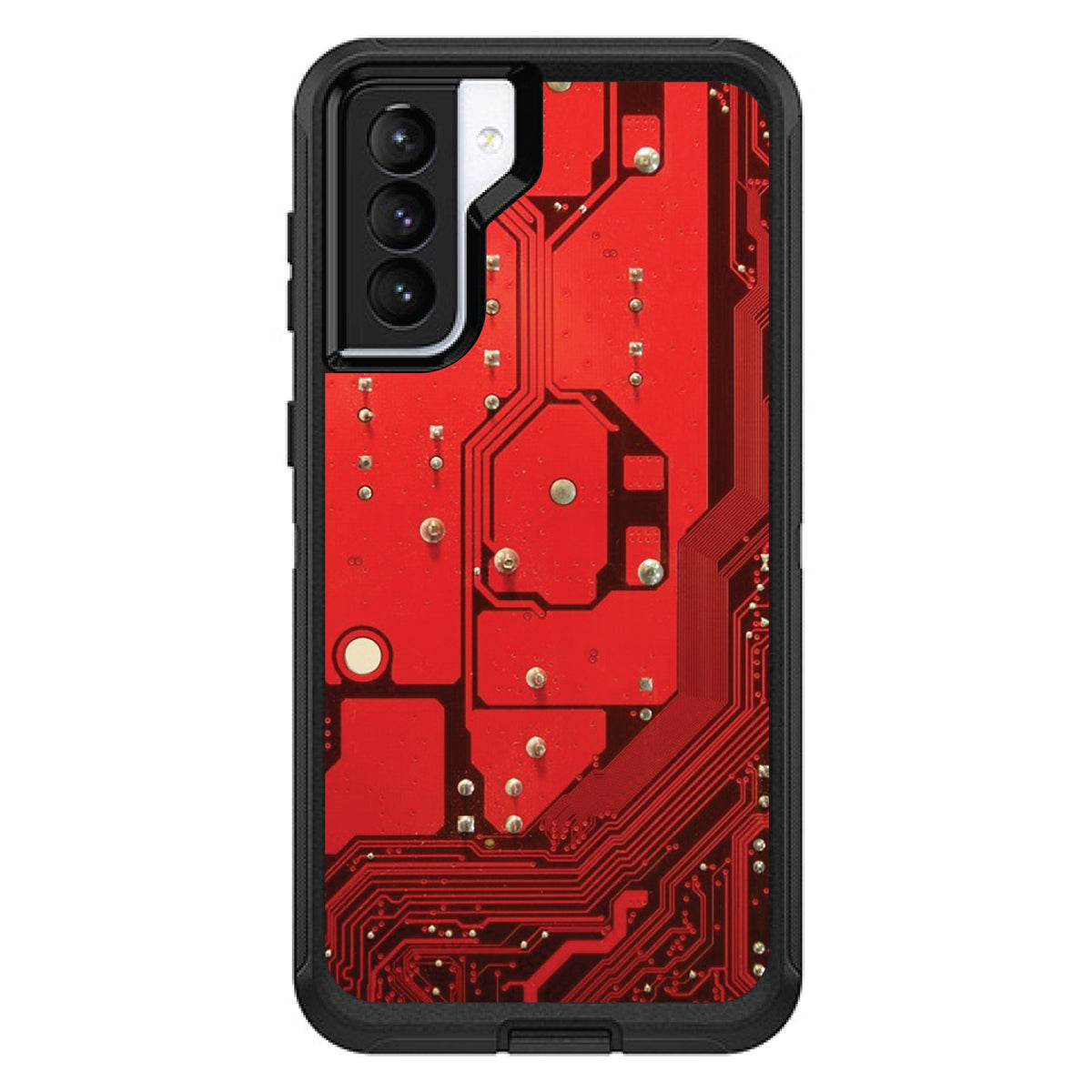 Red Circuit Board OtterBox Defender Case for iPhone & Galaxy, view 6
