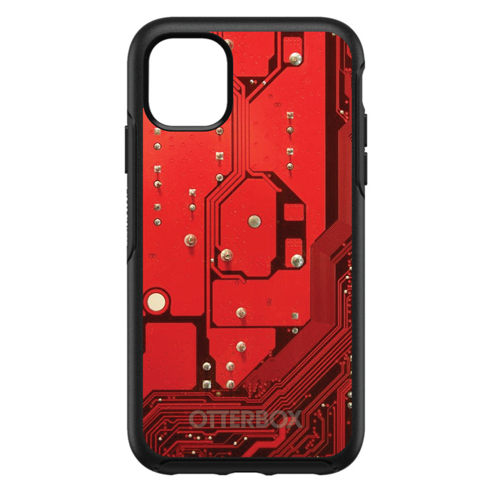 DistinctInk™ OtterBox Symmetry Series Case for Apple iPhone / Samsung Galaxy / Google Pixel - Red Circuit Board