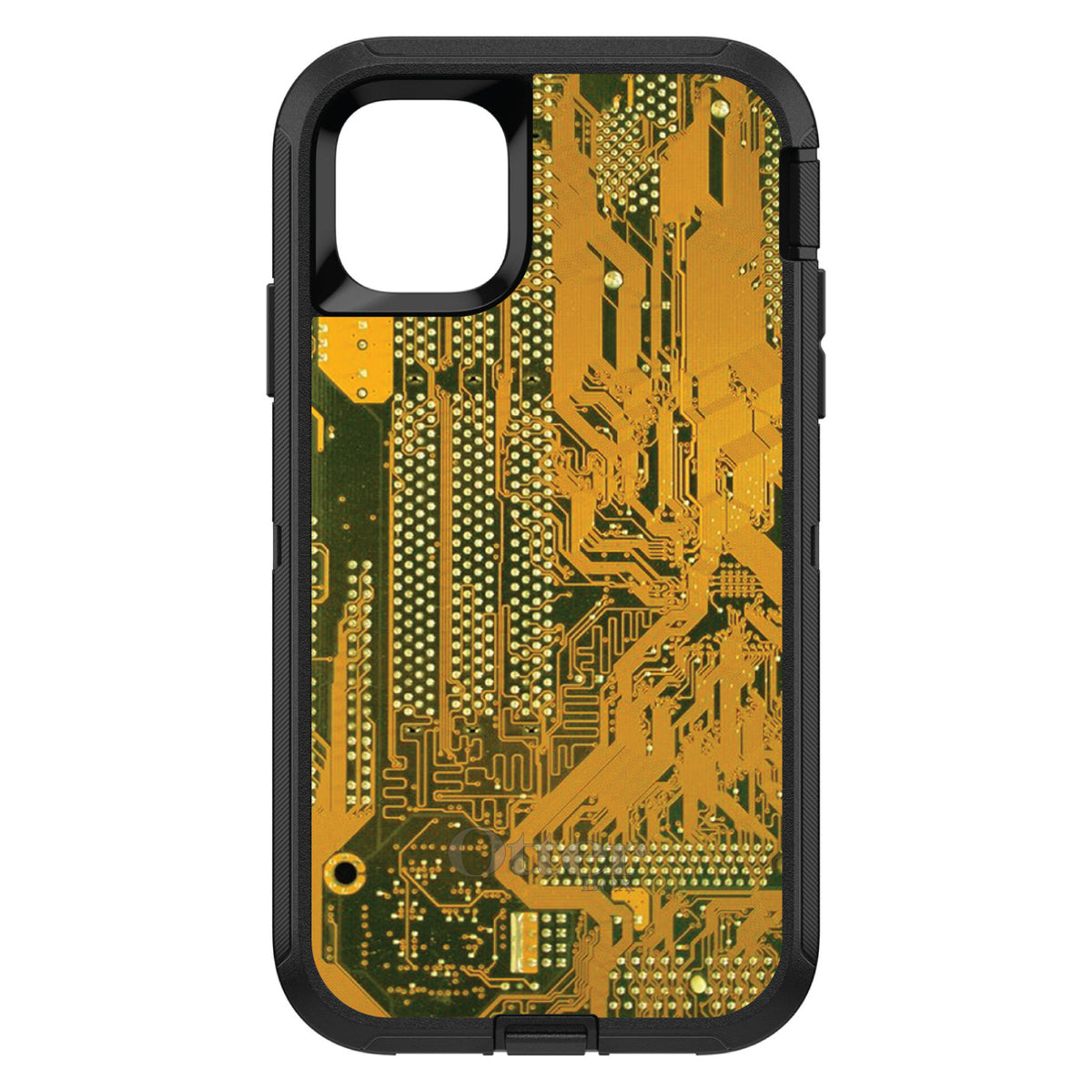 Yellow Circuit Board OtterBox Defender Case for iPhone & Galaxy, view 2