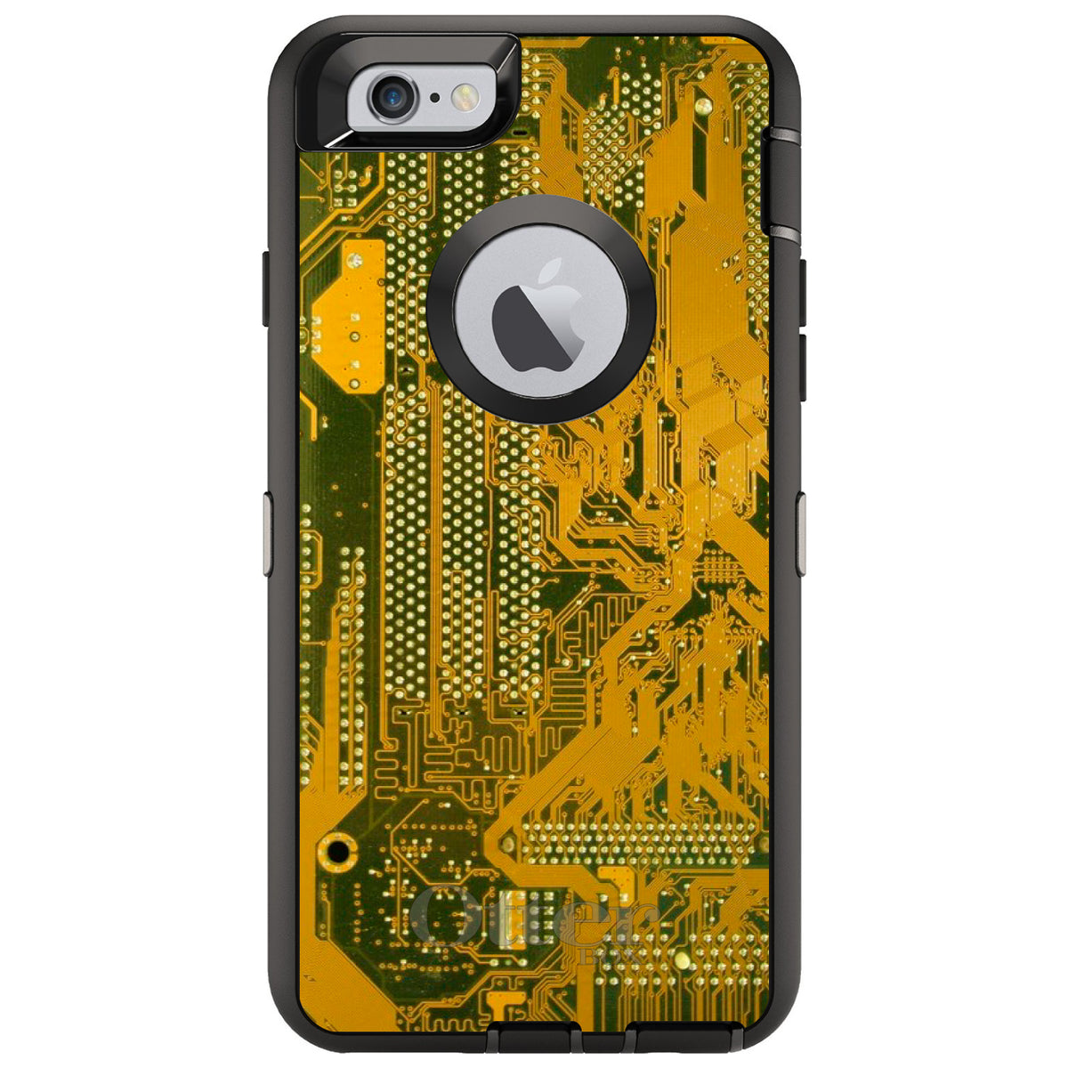 Yellow Circuit Board OtterBox Defender Case for iPhone & Galaxy, view 4