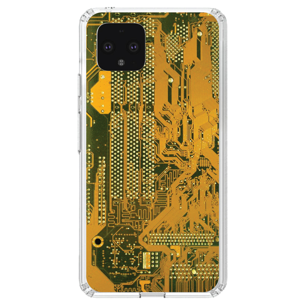 Yellow Circuit Board Image Clear Shockproof iPhone Case, view 24