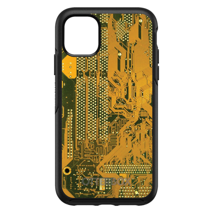 DistinctInk™ OtterBox Symmetry Series Case for Apple iPhone / Samsung Galaxy / Google Pixel - Yellow Circuit Board