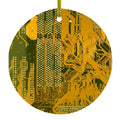 Yellow Circuit Board Image Ceramic Ornament