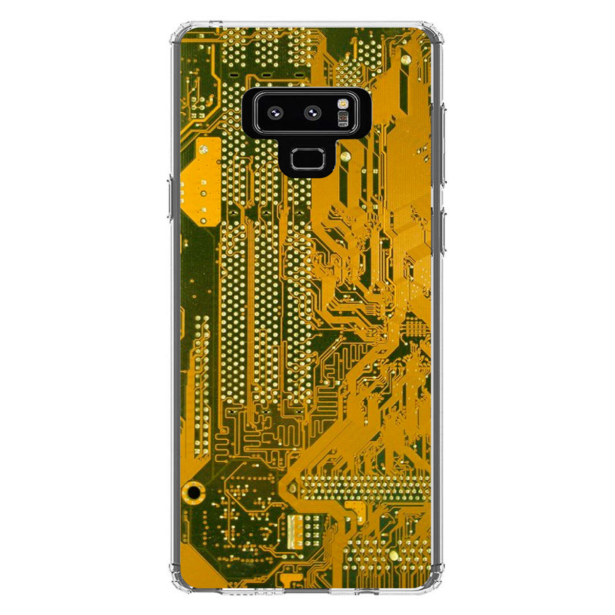 Yellow Circuit Board Image Clear Shockproof iPhone Case, view 11