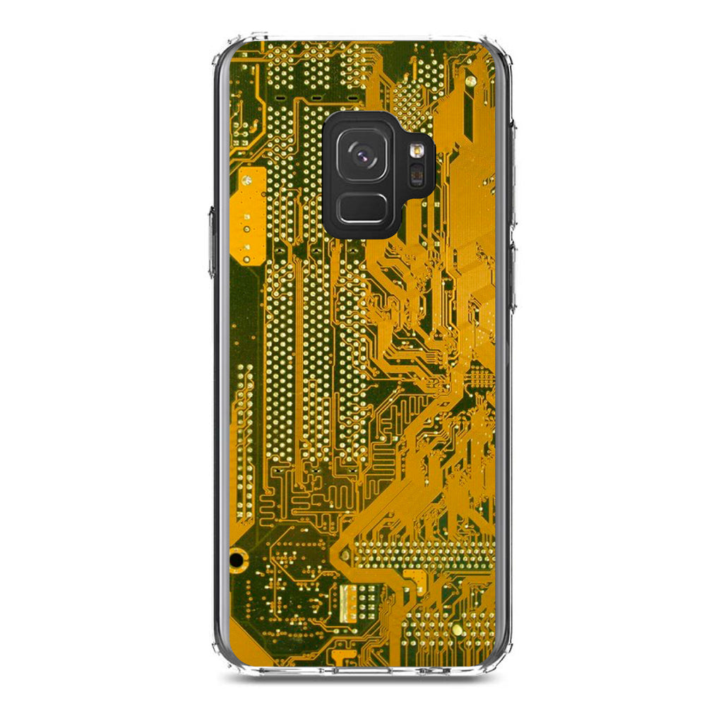 Yellow Circuit Board Image Clear Shockproof iPhone Case, view 19