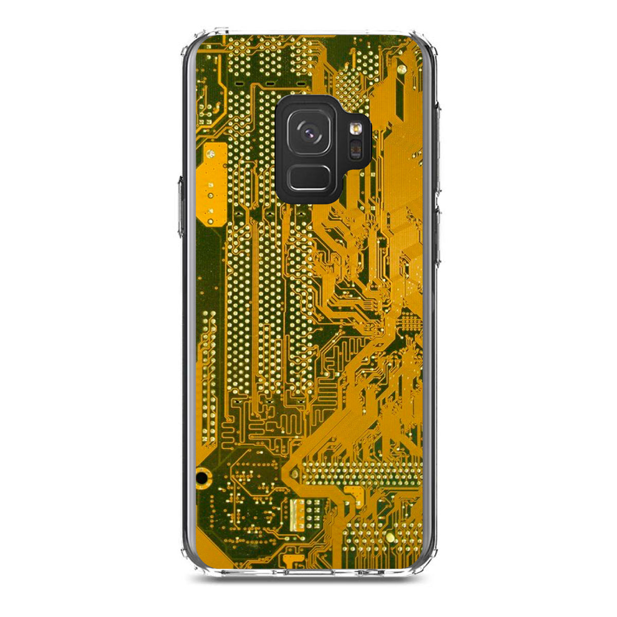 Yellow Circuit Board Image Clear Shockproof iPhone Case, view 19