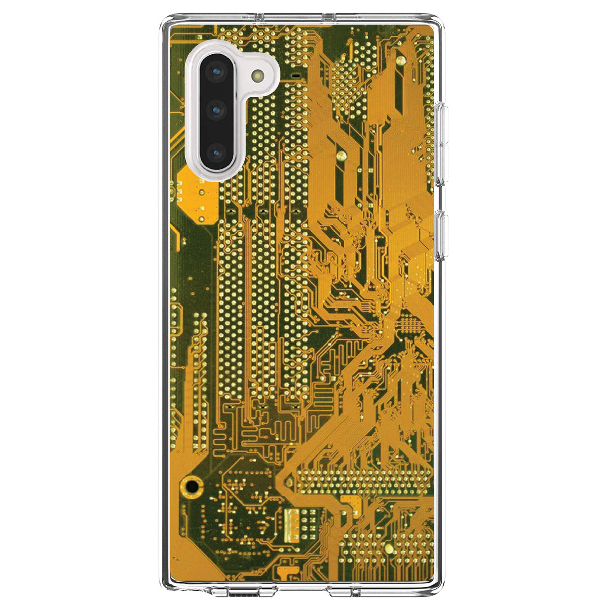 Yellow Circuit Board Image Clear Shockproof iPhone Case, view 9