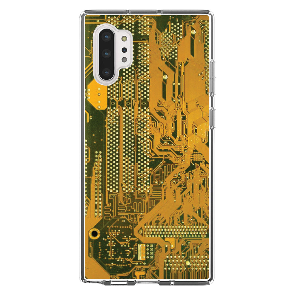 Yellow Circuit Board Image Clear Shockproof iPhone Case, view 10