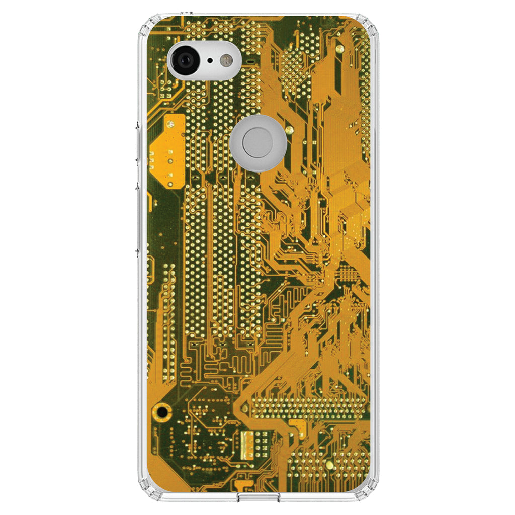 Yellow Circuit Board Image Clear Shockproof iPhone Case, view 21