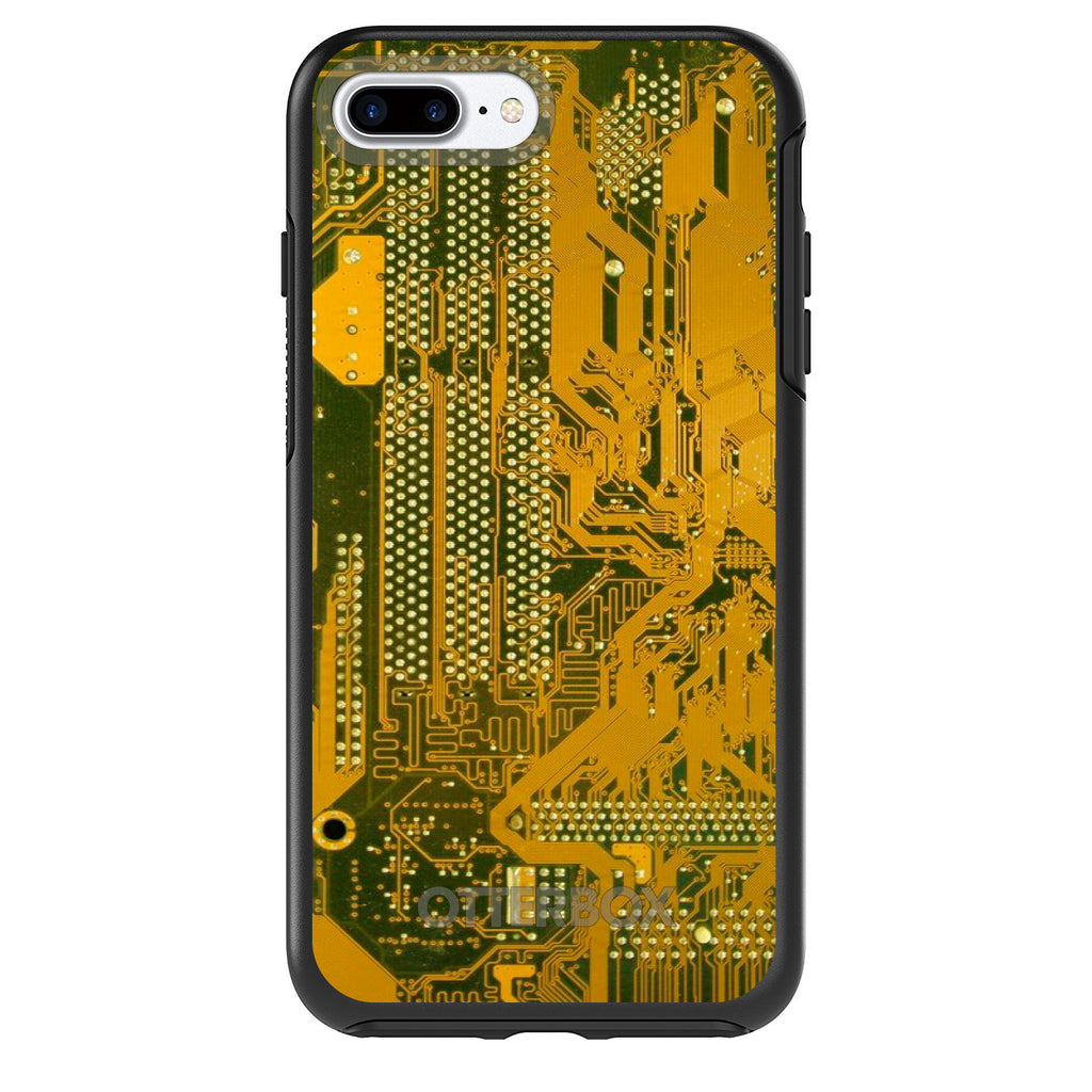 Yellow Circuit Board OtterBox Symmetry Case for iPhone & Galaxy, view 2