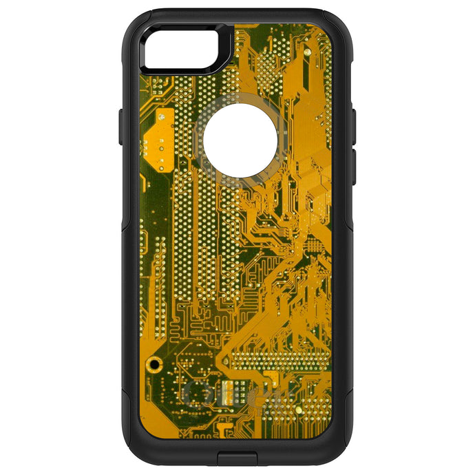 DistinctInk OtterBox Commuter Series Case for Apple iPhone or Samsung Galaxy - Yellow Circuit Board