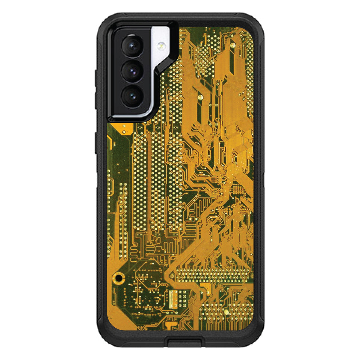 Yellow Circuit Board OtterBox Defender Case for iPhone & Galaxy, view 5
