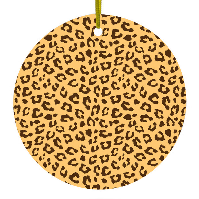 Beige Tan Brown Cheetah Skin Spots Ceramic Ornament