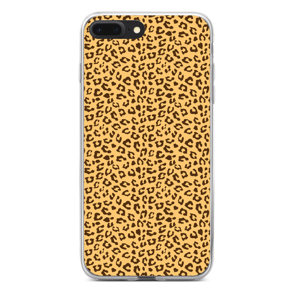 Beige Tan Brown Cheetah Skin Spots Clear Shockproof iPhone Case, view 6